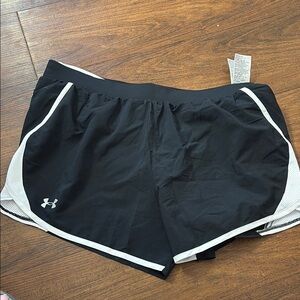 Under Armour Black Athletic Shorts with Elastic Waistband